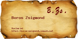 Boros Zsigmond névjegykártya